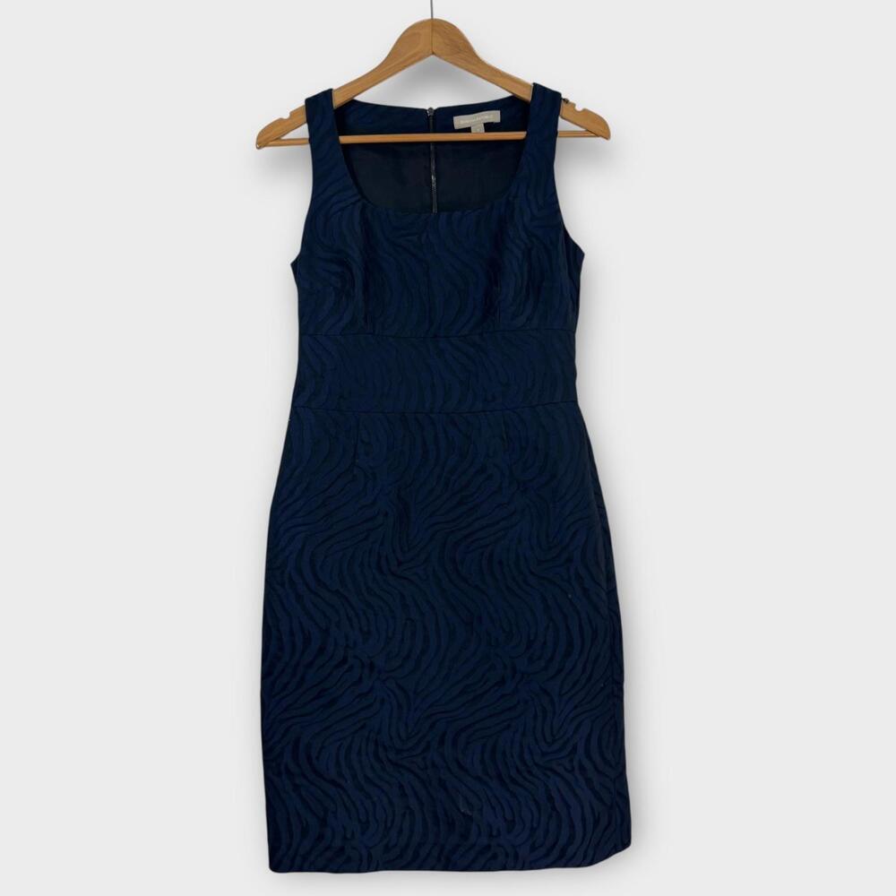 Banana Republic Women’s Size 6 Small Blue Animal Print Zebra Sheath Dress